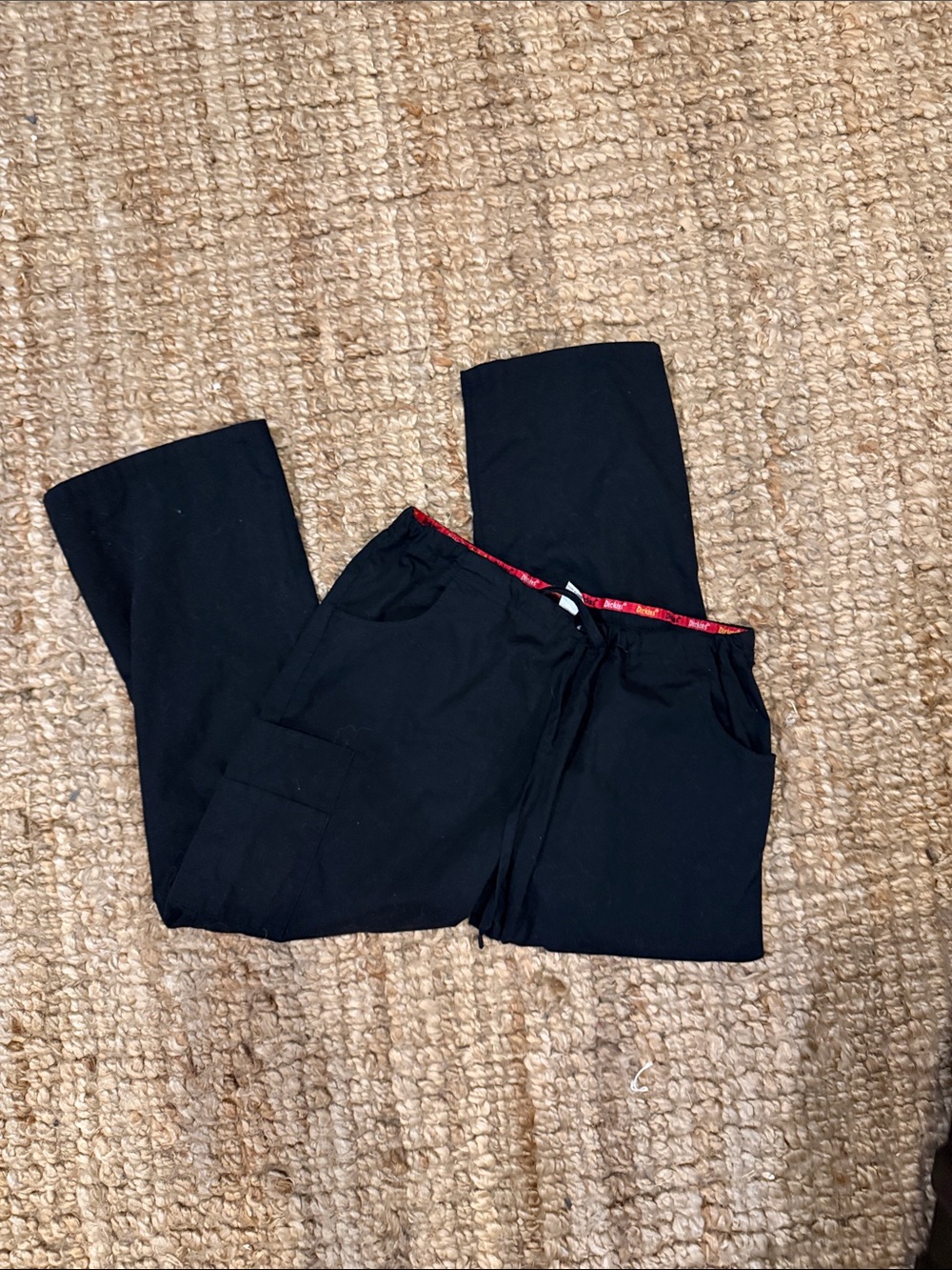 Dickies Black Cargo Drawstring Work Pants L short